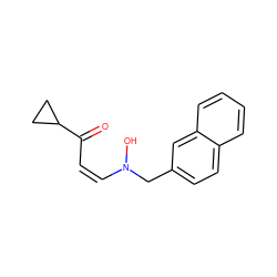 O=C(/C=C\N(O)Cc1ccc2ccccc2c1)C1CC1 ZINC000027327488