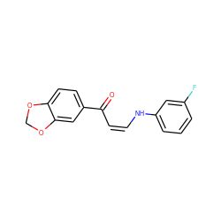 O=C(/C=C\Nc1cccc(F)c1)c1ccc2c(c1)OCO2 ZINC000100451057