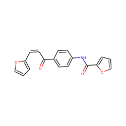 O=C(/C=C\c1ccco1)c1ccc(NC(=O)c2ccco2)cc1 ZINC000013124257