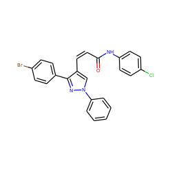 O=C(/C=C\c1cn(-c2ccccc2)nc1-c1ccc(Br)cc1)Nc1ccc(Cl)cc1 ZINC000084757132