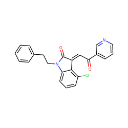 O=C(/C=C1/C(=O)N(CCc2ccccc2)c2cccc(Cl)c21)c1cccnc1 ZINC000101412718