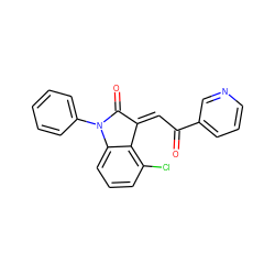 O=C(/C=C1/C(=O)N(c2ccccc2)c2cccc(Cl)c21)c1cccnc1 ZINC000101412708