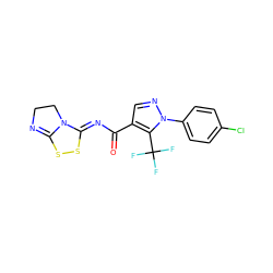 O=C(/N=C1\SSC2=NCCN21)c1cnn(-c2ccc(Cl)cc2)c1C(F)(F)F ZINC000038399029