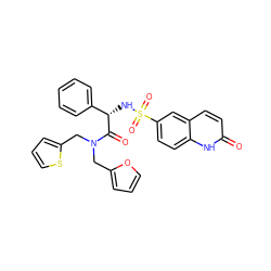 O=C([C@@H](NS(=O)(=O)c1ccc2[nH]c(=O)ccc2c1)c1ccccc1)N(Cc1ccco1)Cc1cccs1 ZINC000146899771