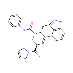 O=C([C@@H]1C=C2c3cccc4[nH]cc(c34)C[C@H]2N(C(=O)Nc2ccccc2)C1)N1CC=CC1 ZINC000072176313