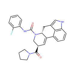 O=C([C@@H]1C=C2c3cccc4[nH]cc(c34)C[C@H]2N(C(=O)Nc2ccccc2F)C1)N1CCCC1 ZINC000072177902