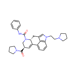 O=C([C@@H]1C=C2c3cccc4c3c(cn4CCN3CCCC3)C[C@H]2N(C(=O)Nc2ccccc2)C1)N1CCCC1 ZINC000072177240