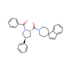 O=C([C@@H]1C[C@@H](c2ccccc2)CN1C(=O)c1ccccc1)N1CCC2(C=Cc3ccccc32)CC1 ZINC000040395680