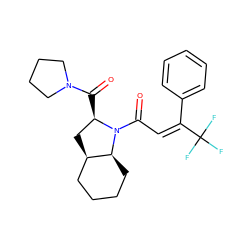 O=C([C@@H]1C[C@@H]2CCCC[C@@H]2N1C(=O)/C=C(\c1ccccc1)C(F)(F)F)N1CCCC1 ZINC000013756441