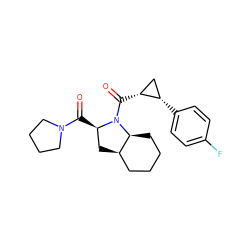 O=C([C@@H]1C[C@@H]2CCCC[C@@H]2N1C(=O)[C@@H]1C[C@@H]1c1ccc(F)cc1)N1CCCC1 ZINC000026477057