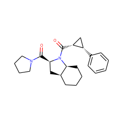 O=C([C@@H]1C[C@@H]2CCCC[C@@H]2N1C(=O)[C@@H]1C[C@@H]1c1ccccc1)N1CCCC1 ZINC000026466371