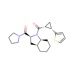 O=C([C@@H]1C[C@@H]2CCCC[C@@H]2N1C(=O)[C@@H]1C[C@@H]1c1cccs1)N1CCCC1 ZINC000026477084