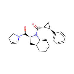 O=C([C@@H]1C[C@@H]2CCCC[C@@H]2N1C(=O)[C@@H]1C[C@H]1c1ccccc1)N1C=CCC1 ZINC000013756478