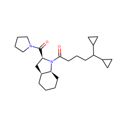 O=C([C@@H]1C[C@@H]2CCCC[C@@H]2N1C(=O)CCCC(C1CC1)C1CC1)N1CCCC1 ZINC000013756425