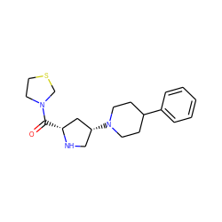 O=C([C@@H]1C[C@H](N2CCC(c3ccccc3)CC2)CN1)N1CCSC1 ZINC000028889076