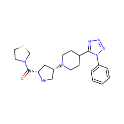 O=C([C@@H]1C[C@H](N2CCC(c3nnnn3-c3ccccc3)CC2)CN1)N1CCSC1 ZINC000095558363