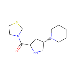 O=C([C@@H]1C[C@H](N2CCCCC2)CN1)N1CCSC1 ZINC000028888980