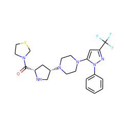 O=C([C@@H]1C[C@H](N2CCN(c3cc(C(F)(F)F)nn3-c3ccccc3)CC2)CN1)N1CCSC1 ZINC000095561248