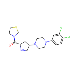 O=C([C@@H]1C[C@H](N2CCN(c3ccc(Cl)c(Cl)c3)CC2)CN1)N1CCSC1 ZINC000028889065