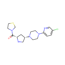 O=C([C@@H]1C[C@H](N2CCN(c3ccc(Cl)cn3)CC2)CN1)N1CCSC1 ZINC000028889100