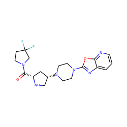 O=C([C@@H]1C[C@H](N2CCN(c3nc4cccnc4o3)CC2)CN1)N1CCC(F)(F)C1 ZINC000035901382