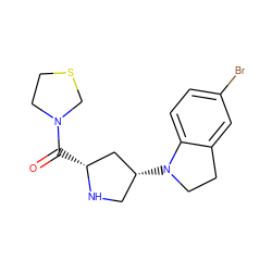 O=C([C@@H]1C[C@H](N2CCc3cc(Br)ccc32)CN1)N1CCSC1 ZINC000028640769