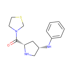 O=C([C@@H]1C[C@H](Nc2ccccc2)CN1)N1CCSC1 ZINC000028641924