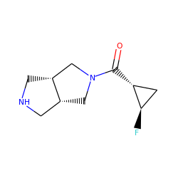 O=C([C@@H]1C[C@H]1F)N1C[C@@H]2CNC[C@@H]2C1 ZINC000096273360