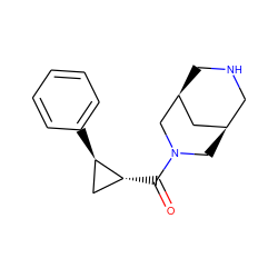 O=C([C@@H]1C[C@H]1c1ccccc1)N1C[C@@H]2CNC[C@@H](C2)C1 ZINC000103257384