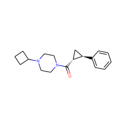 O=C([C@@H]1C[C@H]1c1ccccc1)N1CCN(C2CCC2)CC1 ZINC000059050033