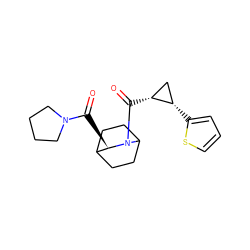 O=C([C@@H]1C2CCC(CC2)N1C(=O)[C@@H]1C[C@@H]1c1cccs1)N1CCCC1 ZINC000026401505