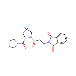 O=C([C@@H]1CC(F)(F)CN1C(=O)CCN1C(=O)c2ccccc2C1=O)N1CCCC1 ZINC000039197308