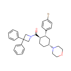 O=C([C@@H]1CC[C@@H](N2CCOCC2)C[C@H]1c1ccc(Br)cc1)N1CC(c2ccccc2)(c2ccccc2)C1 ZINC000103283315