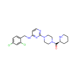 O=C([C@@H]1CCCCN1)N1CCN(c2nccc(NCc3ccc(Cl)cc3Cl)n2)CC1 ZINC000028563231