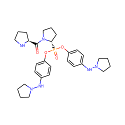 O=C([C@@H]1CCCN1)N1CCC[C@@H]1P(=O)(Oc1ccc(NN2CCCC2)cc1)Oc1ccc(NN2CCCC2)cc1 ZINC000026001091