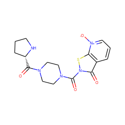 O=C([C@@H]1CCCN1)N1CCN(C(=O)n2sc3c(ccc[n+]3[O-])c2=O)CC1 ZINC001772606930