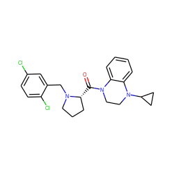 O=C([C@@H]1CCCN1Cc1cc(Cl)ccc1Cl)N1CCN(C2CC2)c2ccccc21 ZINC000205204573