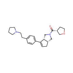 O=C([C@@H]1CCOC1)N1C[C@@H]2CC=C(c3ccc(CCN4CCCC4)cc3)[C@@H]2C1 ZINC000040895996