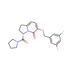 O=C([C@@H]1CCc2ccc(OCc3cc(F)cc(F)c3)c(=O)n21)N1CCCC1 ZINC000040402309