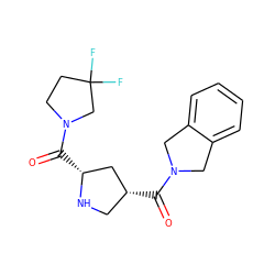 O=C([C@@H]1CN[C@H](C(=O)N2CCC(F)(F)C2)C1)N1Cc2ccccc2C1 ZINC000014949323