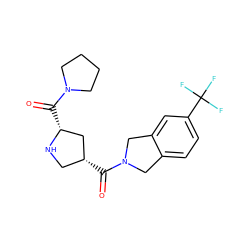 O=C([C@@H]1CN[C@H](C(=O)N2CCCC2)C1)N1Cc2ccc(C(F)(F)F)cc2C1 ZINC000014949296