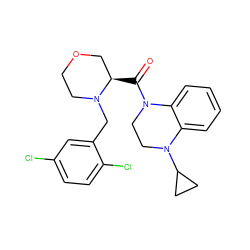 O=C([C@@H]1COCCN1Cc1cc(Cl)ccc1Cl)N1CCN(C2CC2)c2ccccc21 ZINC000205196735