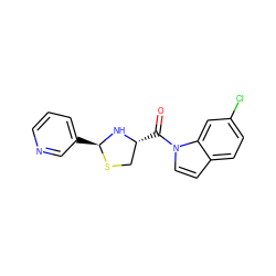 O=C([C@@H]1CS[C@@H](c2cccnc2)N1)n1ccc2ccc(Cl)cc21 ZINC000013737433