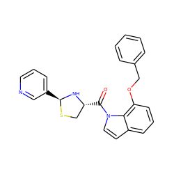 O=C([C@@H]1CS[C@@H](c2cccnc2)N1)n1ccc2cccc(OCc3ccccc3)c21 ZINC000013737441