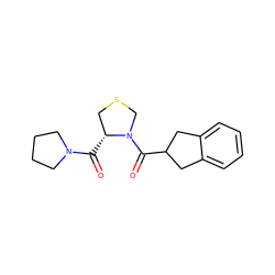 O=C([C@@H]1CSCN1C(=O)C1Cc2ccccc2C1)N1CCCC1 ZINC000013737606