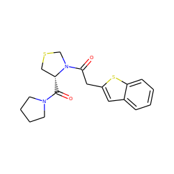 O=C([C@@H]1CSCN1C(=O)Cc1cc2ccccc2s1)N1CCCC1 ZINC000013737620