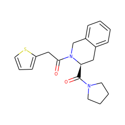 O=C([C@@H]1Cc2ccccc2CN1C(=O)Cc1cccs1)N1CCCC1 ZINC000027517488