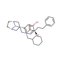 O=C([C@H](O)CCc1ccccc1)N(CCN1[C@H]2CC[C@@H]1C[C@H](c1cccc(O)c1)C2)CC1CCCCC1 ZINC000117296365