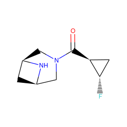 O=C([C@H]1C[C@@H]1F)N1C[C@@H]2C[C@H](C1)N2 ZINC000117689801