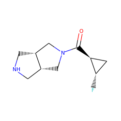 O=C([C@H]1C[C@@H]1F)N1C[C@@H]2CNC[C@@H]2C1 ZINC000096273357